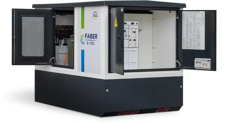 {bildtitle} 010 Trafostation Faber E-Tec Solarparkstation Kompaktstation E-Mobilität