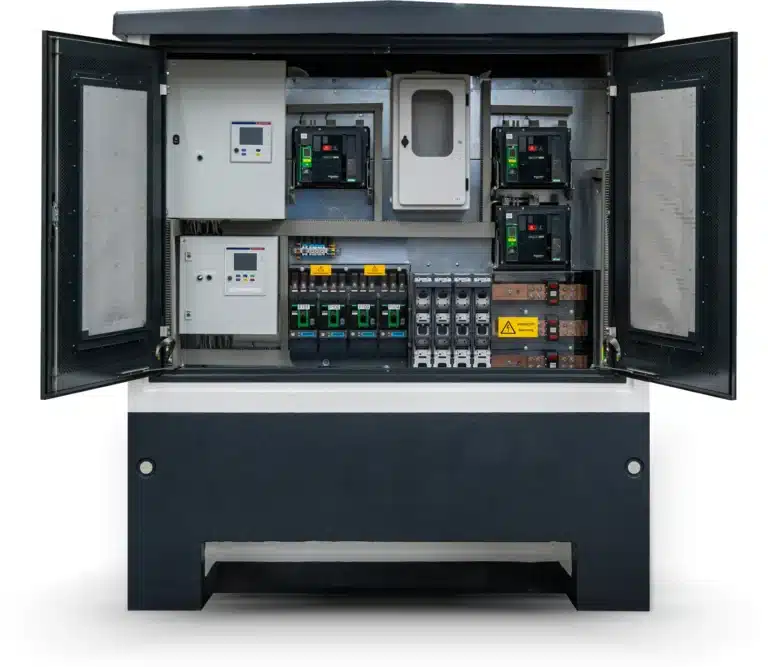 Offene elektrische Kompakt Trafo Station mit Schaltanlagen und Steuerkomponenten