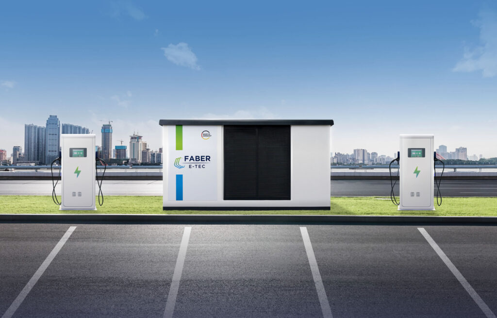 Transformatorstation voor oplaadpunten voor e-auto's en elektrische voertuigen in parkeergarage